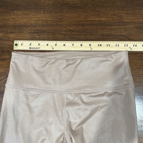 Athleta Leggings Women Small Blush Pink Shimmer High Rise Ballet Dance - Picture 6 of 8